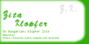 zita klopfer business card